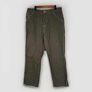 SONG High Rise Button Fly Cargo 90s Boyfriend Jeans Olive Green Size 15/29